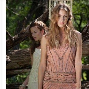 Dusty Rose Beaded Flapper Dress